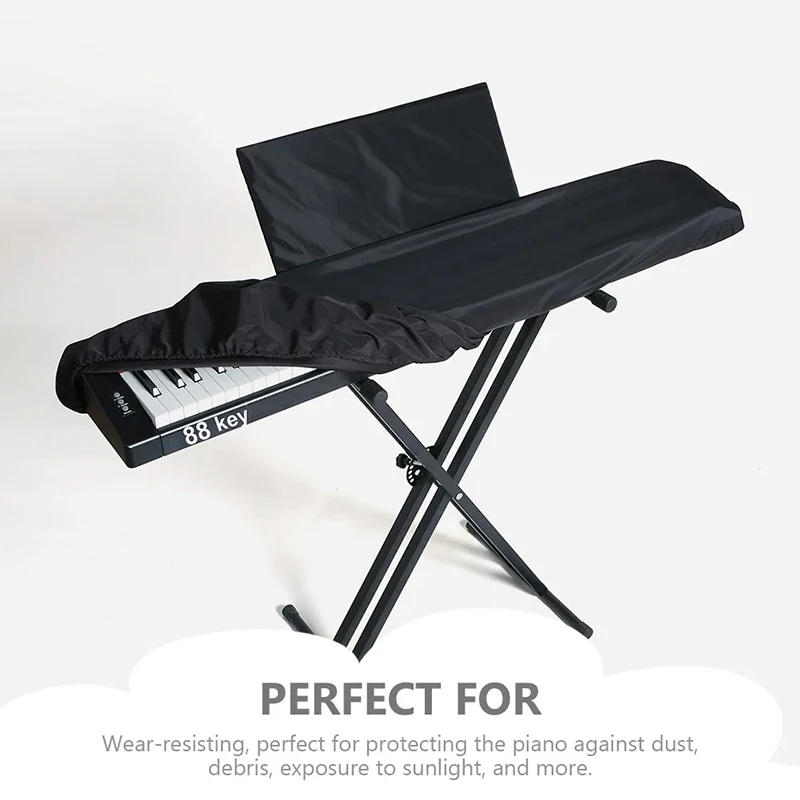 Description Picture 2 of item88-Key Piano Keyboard Dust Cover With Music Stand Cover Electric Piano Cover Dustproof Washable With Shrinkable Drawstring
