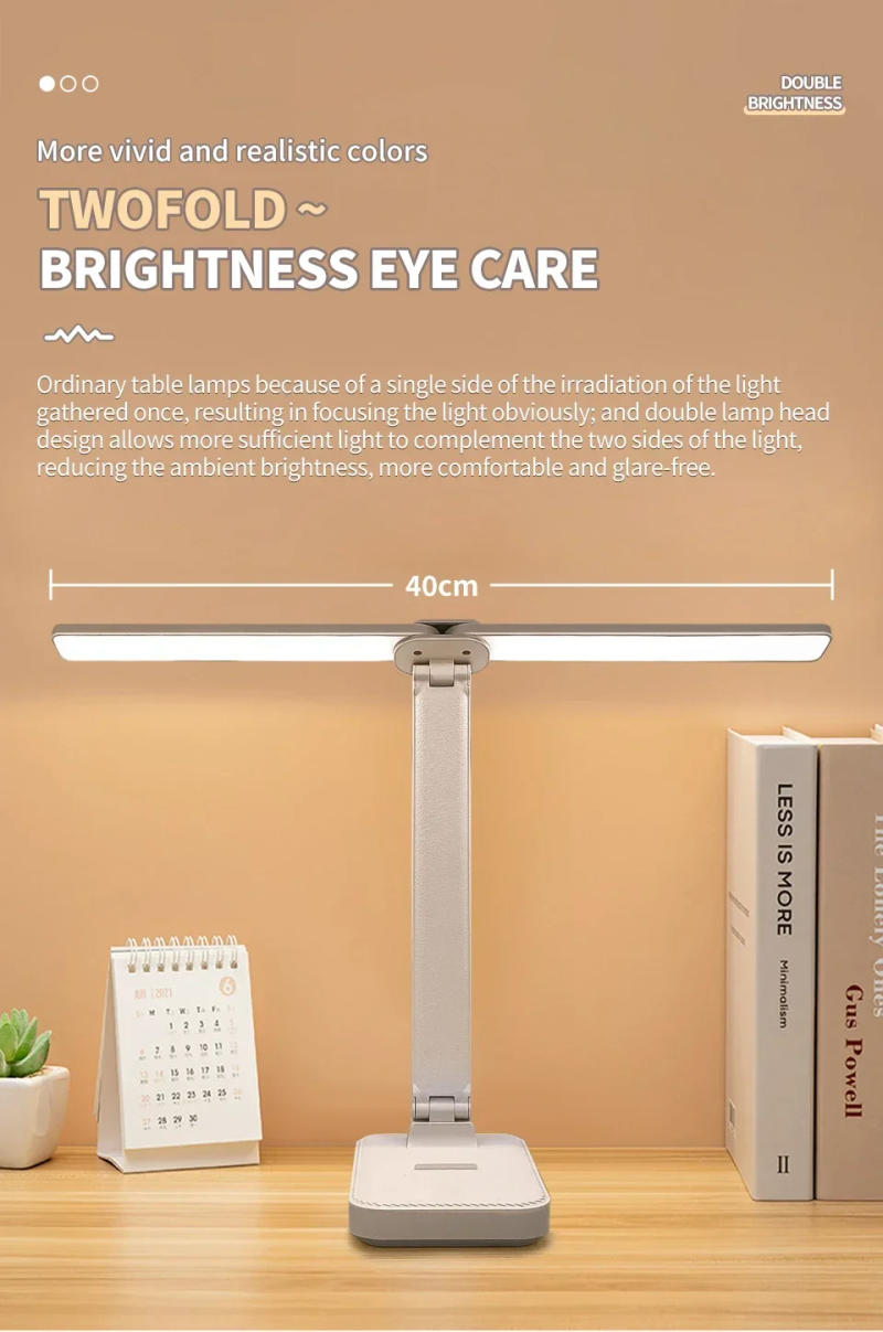 Description Picture 4 of itemFoldable LED Desk Lamp USB Rechargeable 3 Levels Dimmable Touch Table Lamp Night Light Creative Bedside Desk Reading Lamp