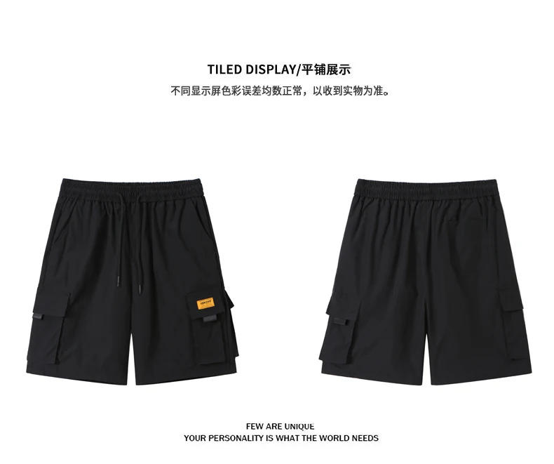 Description Picture 6 of itemSummer Men's Shorts New Solid Color Multi Pocket Fashionable Versatile Outdoor Fishing Sweat pants Men Loose Fitting Work Shorts