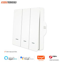 Shawader ZigBee Smart Light Switch Push Button Wall Interruptor Inteligente Tuya SmartLife App 2 Way Remote By Alexa Google Home