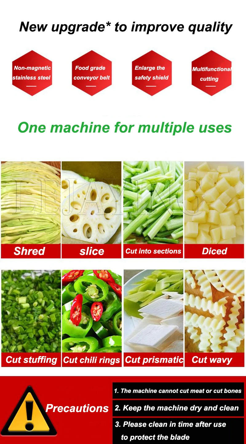 Description Picture 6 of itemAutomatic Electric Vegetable Slicer Cutter Carrot Potato Cutting Machine Stainless steel Vegetables Salad Chopper