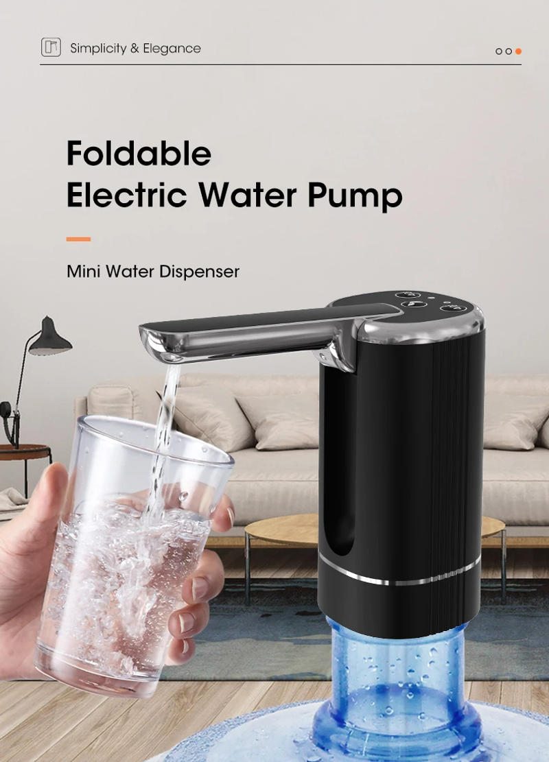 Description Picture 2 of itemWater Dispenser Water Pump Electric Bottle Pump Mini Portable Water Pump Usb Foldable Household Automatic Water Dispenser