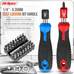 Hi-Spec 1/4 (6.35mm) Ratchet Screwdriver Bit Set Multifunctional Magnetic Bit Driver Holder Handle Slotted Hex Torx Phillips Bit