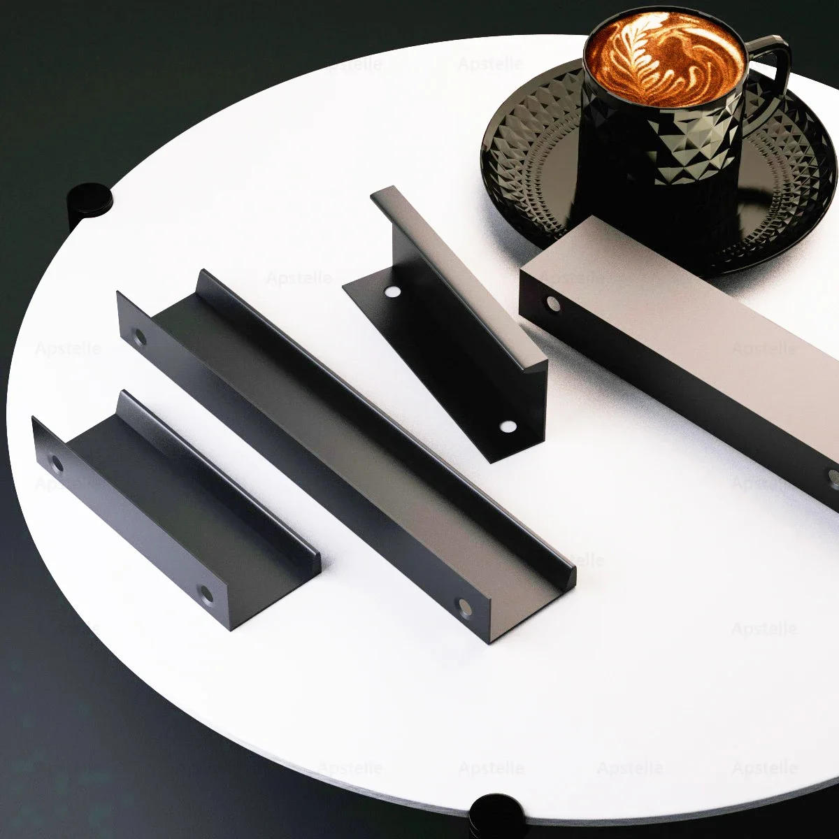 Description Picture 6 of item64-800mm Silver Black Hidden Cabinet Handles Zinc Alloy Kitchen Cupboard Pulls Drawer Knobs Furniture Door Handle Hardware