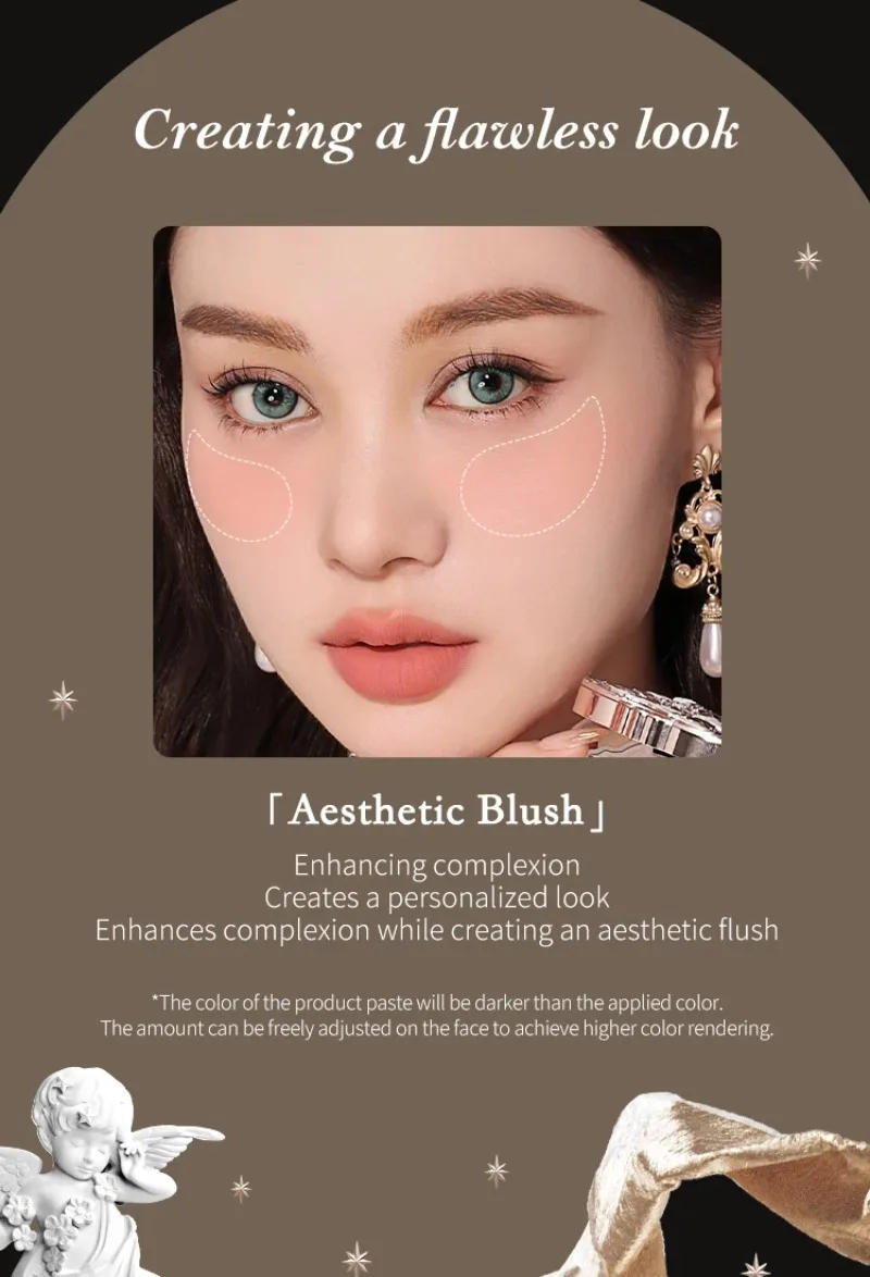 Description Picture 6 of itemFlower Knows Little Angel Collection Cream Blush For Cheeks Natural Color,Hydrating Matte&Powder Finish,Vegan & Cruelty-Free