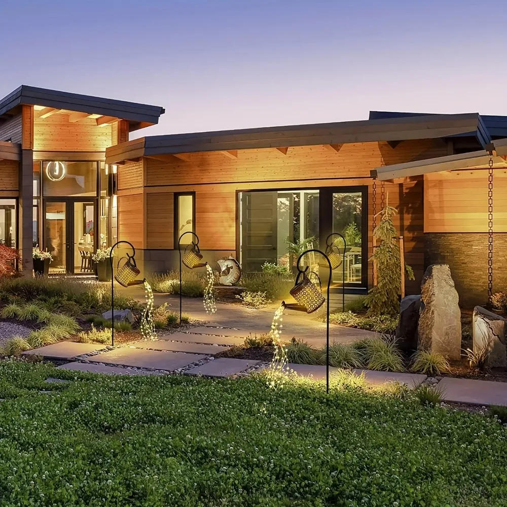 Description Picture 6 of itemFLSTAR FIRE Solar Watering Can Light Outdoor LED Hanging Kettle Lantern Waterproof Garden Decor Retro Waterfall Landscape Lamp