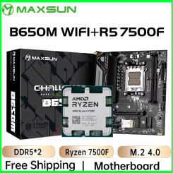 MAXSUN Motherboard Set B650M WiFi with AMD CPU Ryzen 5 7500F AM5 Support DDR5 M.2 Computer components B650 Motherboards