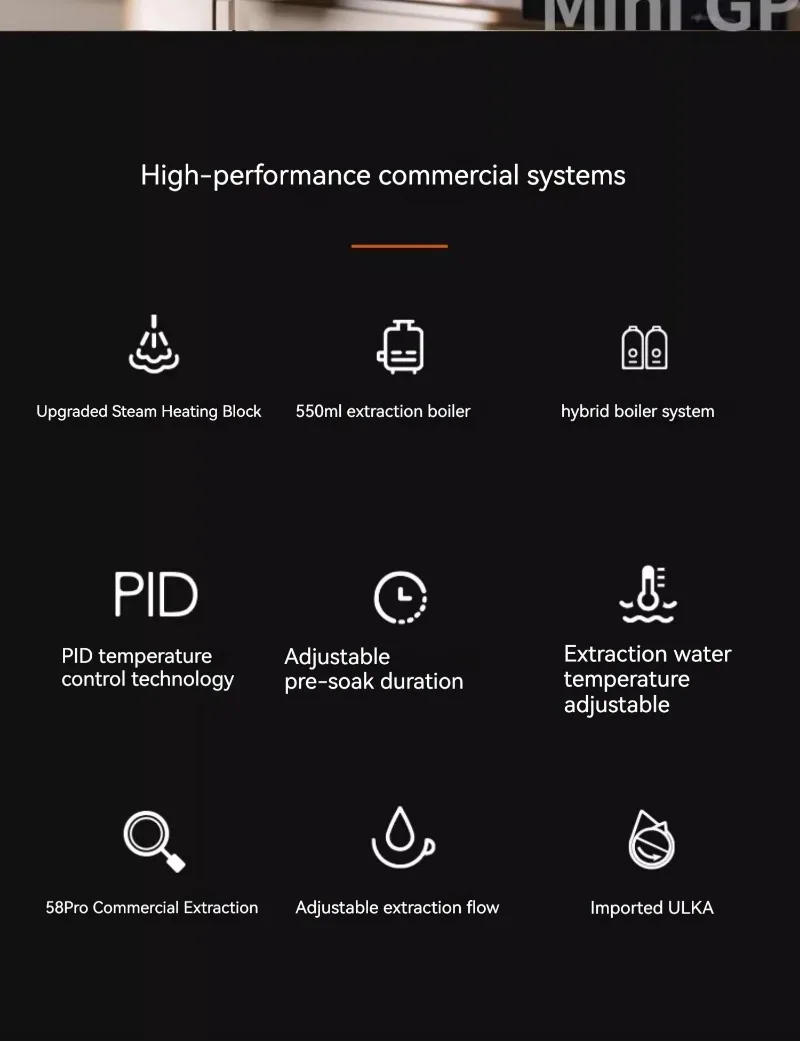Description Picture 4 of itemLatte CRM3007G Espresso Machine Pre Brew Automatic Coffee Machine, with OPV Valve PID Technology To Control 1850W Cappuccino