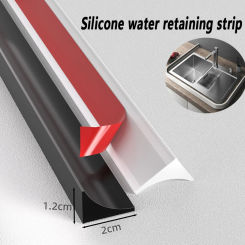 Self-Adhesive Water Retaining Strip Silicone Bendable Dry &Wet Separation Kitchen Bathroom Door Shower Dam Barrier 30/50/100cm