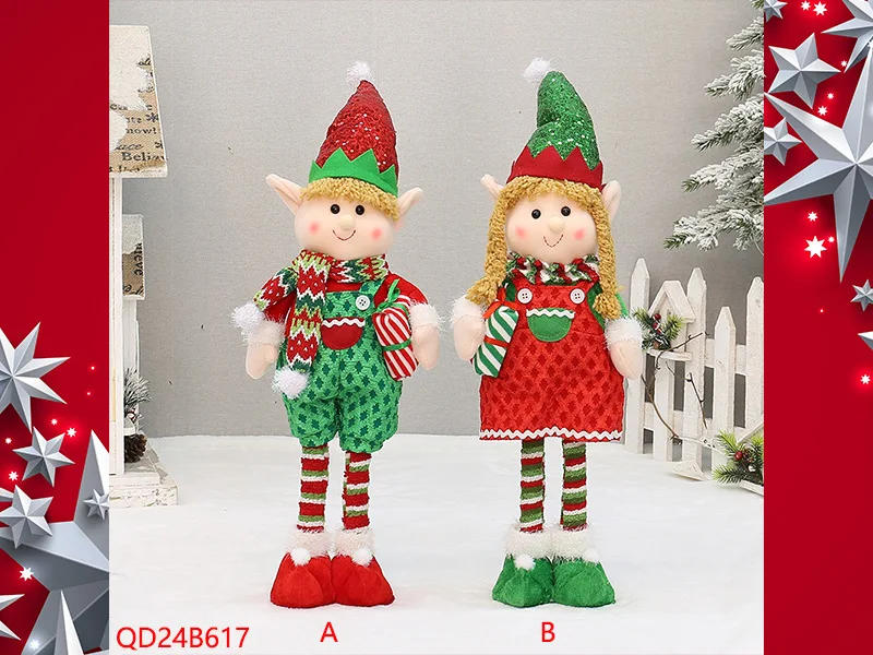 Description Picture 6 of itemNew Fabric Lying Posture Telescopic Sled Elf Doll Christmas Party Gift Decoration Supplies Ornaments