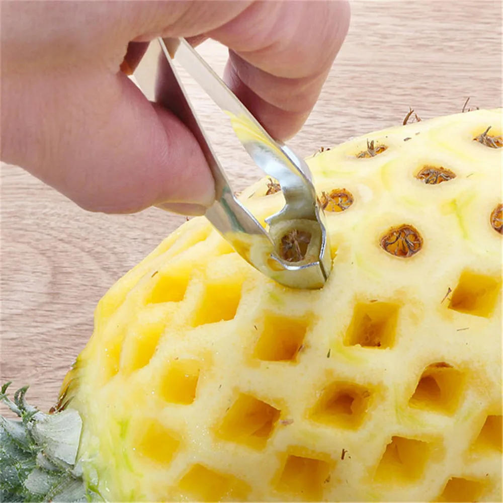 Description Picture 6 of itemStainless Steel Strawberry Huller Fruit Peeler Pineapple Corer Slicer Cutter Kitchen Knife Gadgets Pineapple Slicer Clips New