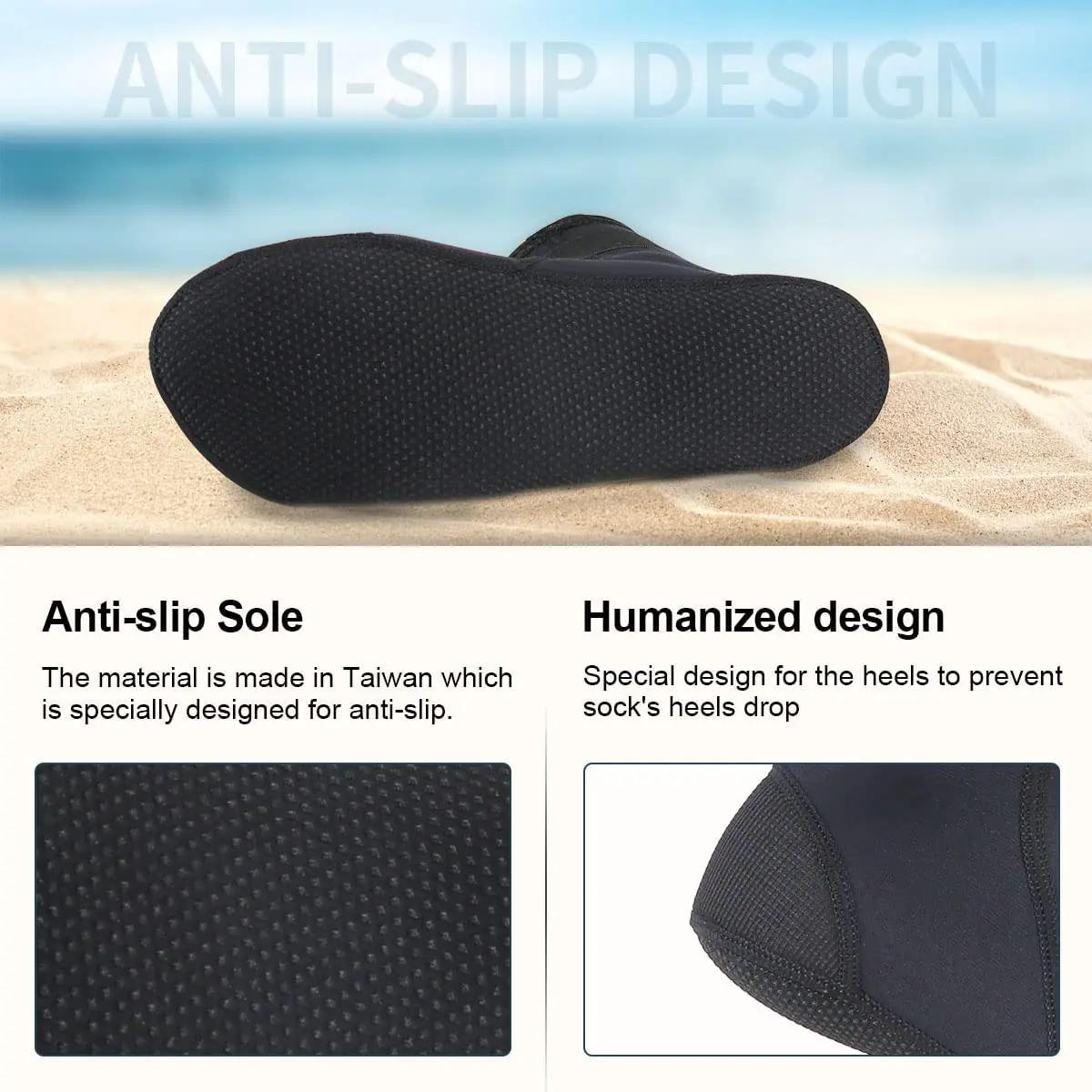 Description Picture 5 of itemBeach  Socks Sand Neoprene 3mm Snorkeling   Anti-fog Keep Warm For   DivING Surfing Volleyball