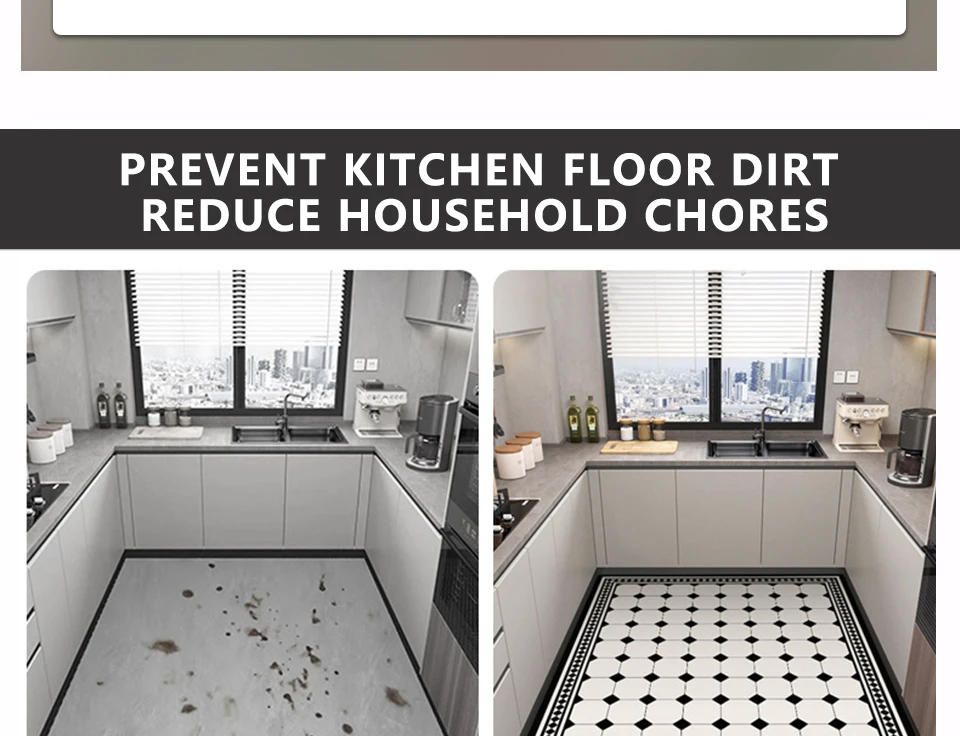 Description Picture 5 of itemKitchen Mat Pvc Leather Foot Mats Waterproof Floor Carpet Home Decoration Luxury Long Rug Non-slip Washable Alfombra De Cocina