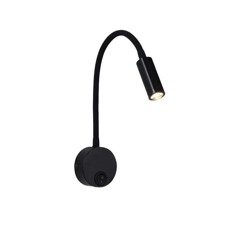 Description Picture 6 of itemModern Minimalist Hose Wall Light With Switch Surface Mounted Hotel Bedside Lamp Study Room Bedroom Reading LED Spotlight