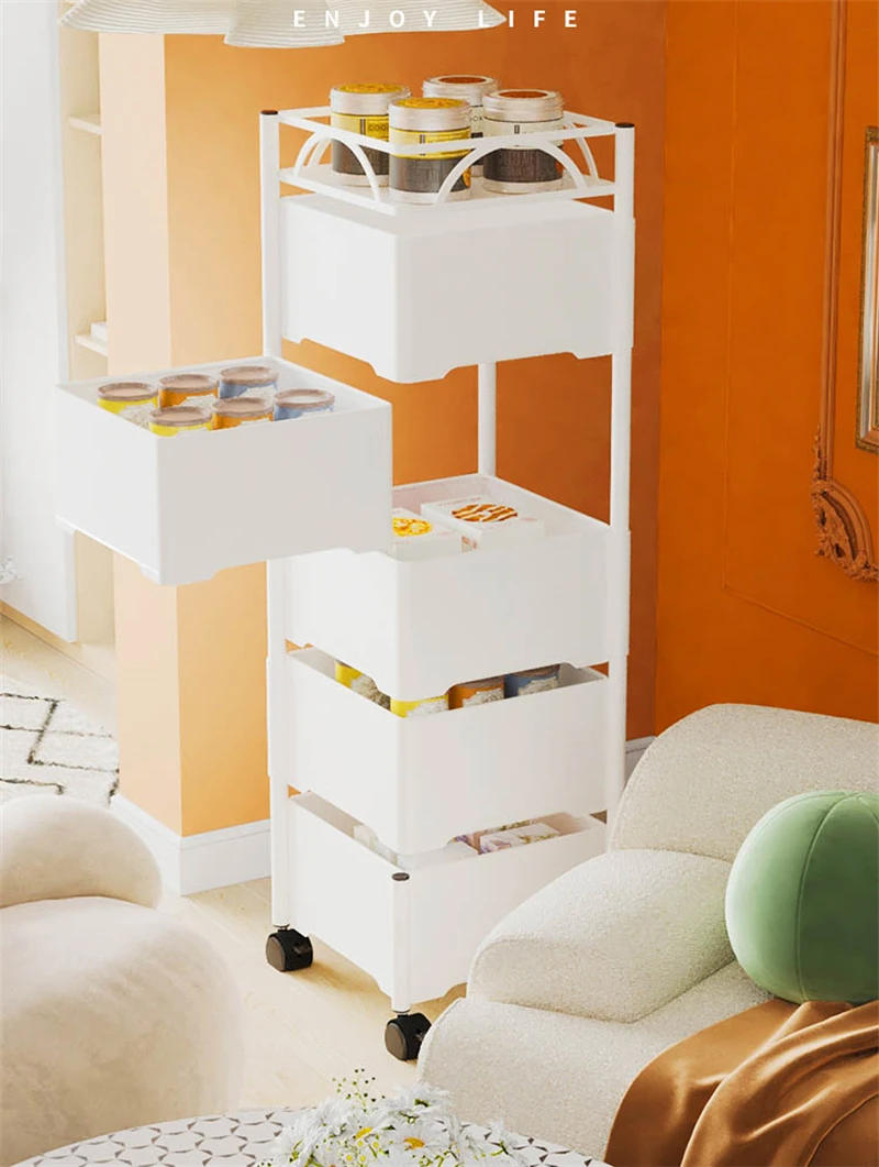 Description Picture 4 of itemBathroom Multi-layer Salon Trolley Living Room Rotating Cart Beauty Salon Hairdressing Trolleys Multi-functional Storage Shelf