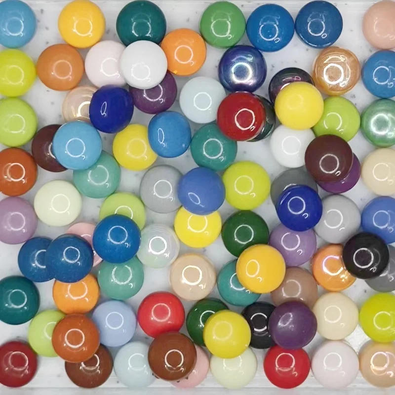 Description Picture 3 of item100g/3.52oz(Approx. 66pcs) 12mm Round Jade Mosaic Tiles Mix Color DIY Mosaic Making Materials Glaze Circel DIY Craft Tile