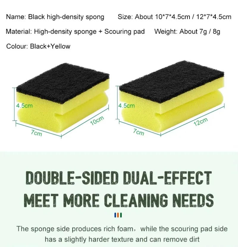 Description Picture 3 of item2-PC Dishwashing Sponge,Kitchen Cleaning Scrubbing Tool,Scrubbing Sponge Pad,Dishcloth Suitable for Kitchen Pot Cleaning