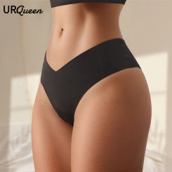 WamrSteps Women's Solid Panties Seamless Underwear Mid Rise Sexy V-Cut Waist Female Underpants Stain Color Lingerie Intimate XS