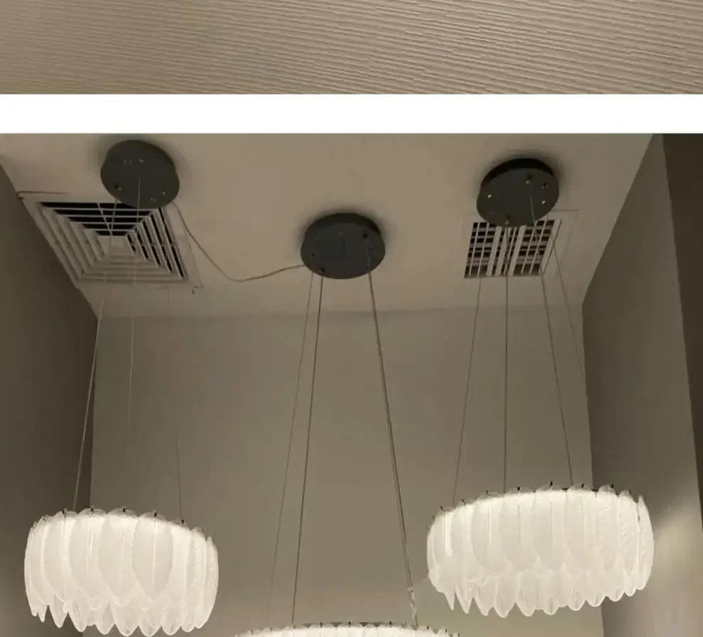 Description Picture 6 of itemNordic Feather Glass Crystal Led Chandelier  for Living Dining Room Kitchen Bedroom Pendant Lights Home Decor Lusters Luminaires