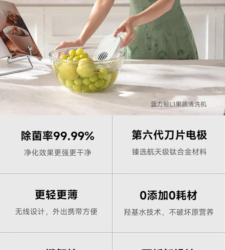 Description Picture 3 of itemUSB BLUECETI Fruit Vegetable Cleaner Wireless Food Purifier for Home Kitchen