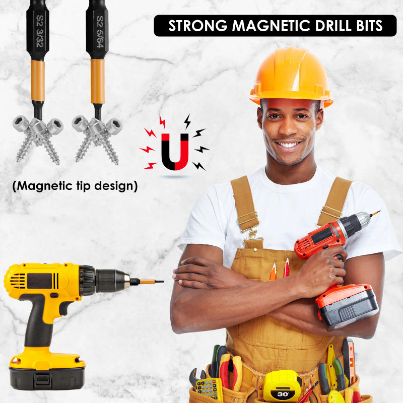 Description Picture 4 of item20Pcs Hex Head Allen Wrench Power Drill Bit Set 1/4in Screwdriver SAE Metric S2 Alloy Steel Screw Driver Extension Adapter