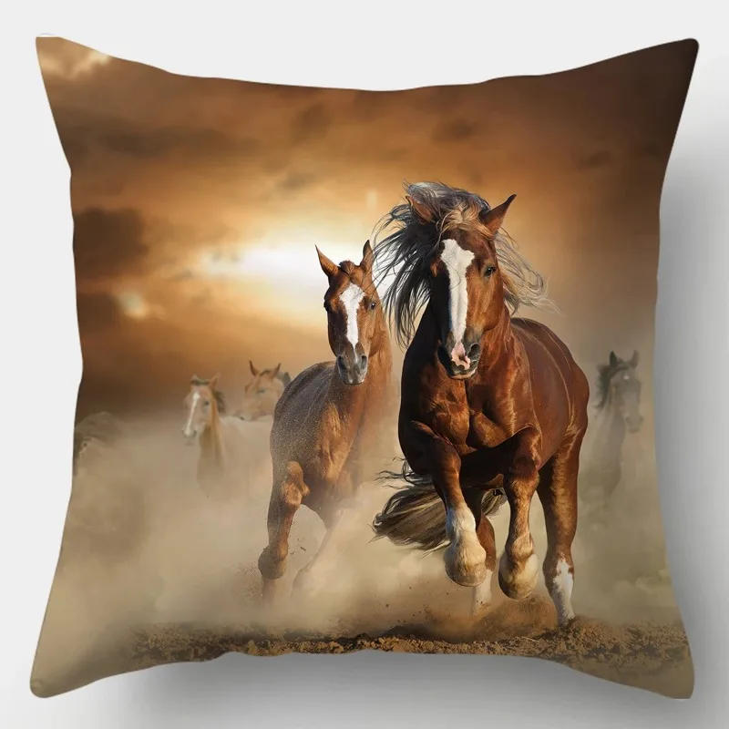 Description Picture 5 of item45x45cm Pillow Case Home Decor Pillows Covers Sofa Bedroom Wild Animal Pillow Case Pillows Lion Horse Tiger Pillowcase