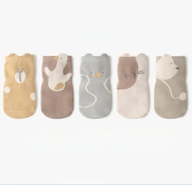 Description Picture 3 of item0-5 Years Old Baby Walking Socks Loose Mouth Mid Slevees Cotton Socks Boneless Babies Glue Dots Non Slip Children's Floor Socks