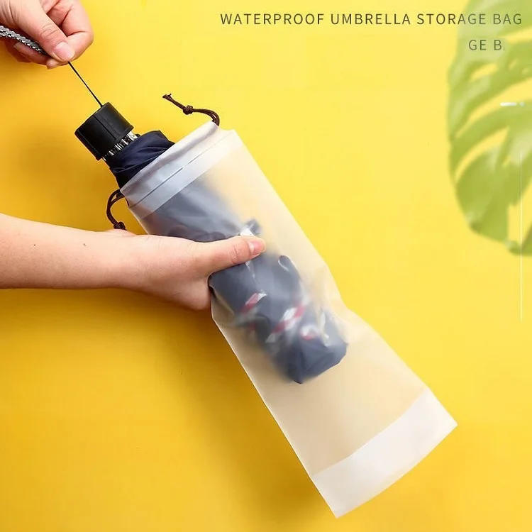 Description Picture 2 of item3PCS Rain Umbrella Cover Umbrella Cover Bag Cover for Waterproof Translucent Plastic Bag Reusable Portable Umbrella Drawstring