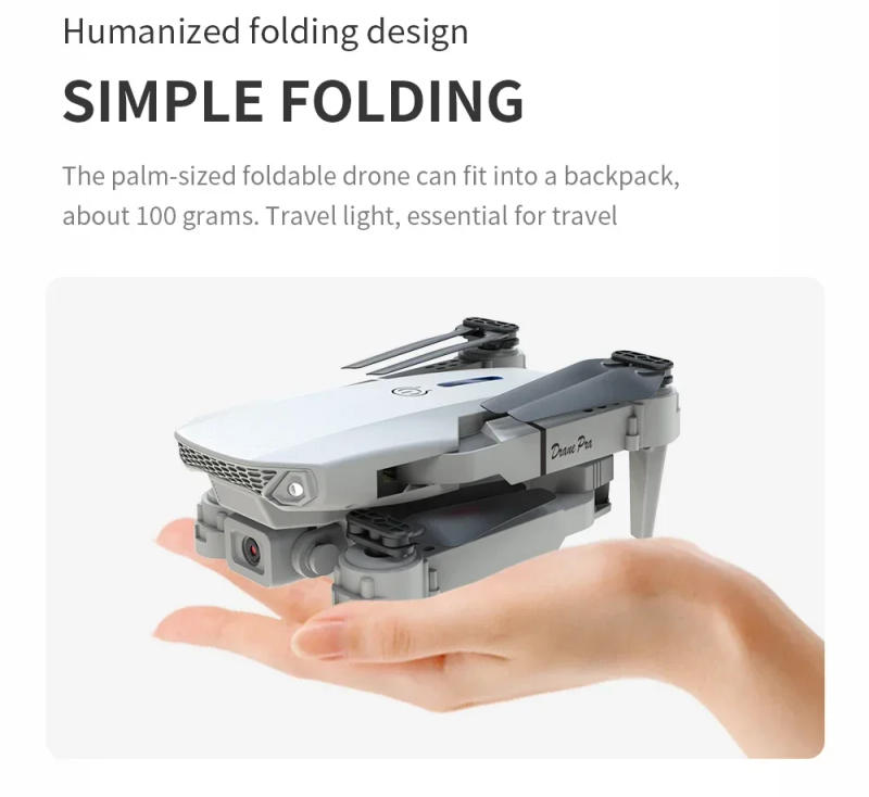 Description Picture 6 of itemNew E88Pro RC Drone 4K Professinal With 1080P Wide Angle Dual HD Camera Foldable RC Helicopter WIFI FPV Height Hold Apron Sell