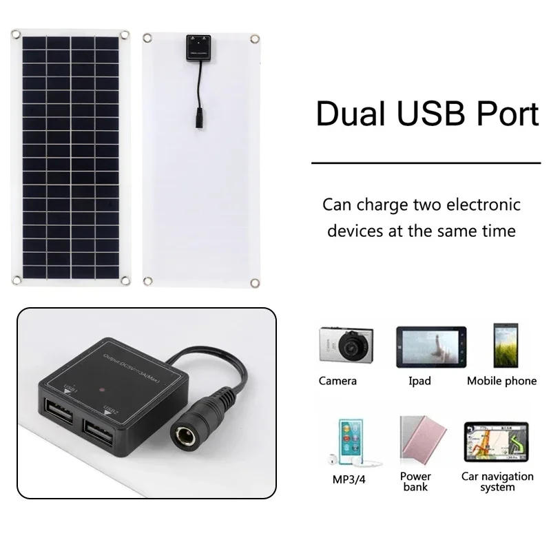 Description Picture 4 of item500W Flexible Solar Panel 12V Battery Charger Dual USB With 10A-50A Controller Solar Cells Power Bank for Phone Car Yacht RV