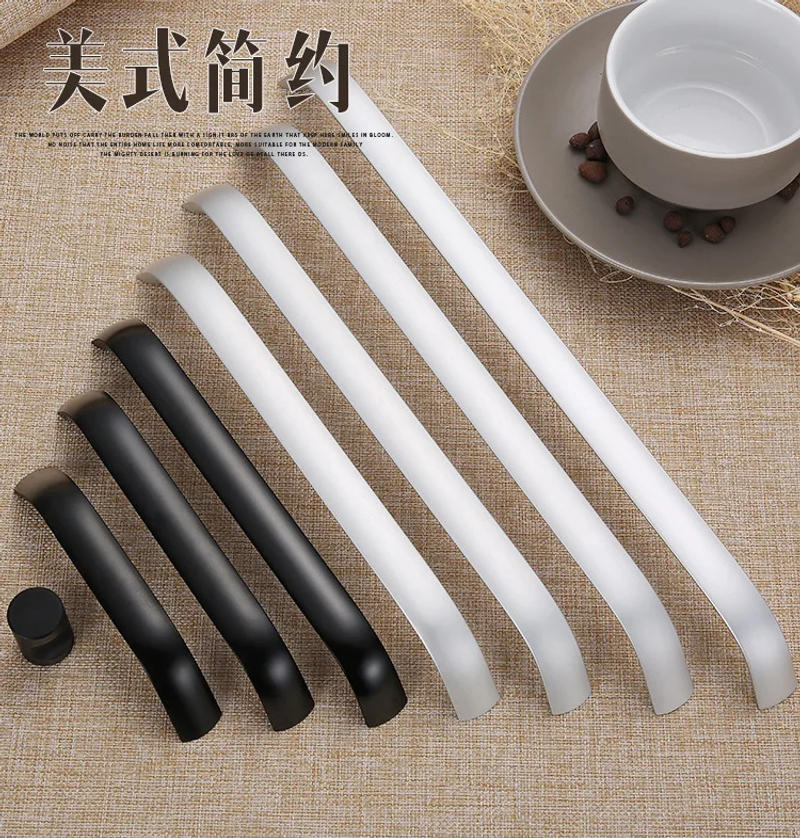 Description Picture 2 of itemModern Minimalist Black Handle Wardrobe Cabinet Drawer Pulls Household Aluminum Alloy Rose Gold Door Knobs