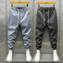 2024 New High Quality Casual Men Jeans Mid-Waist Straight Stretch Denim Trousers Cotton Comfortable Regular Denim Pants B138