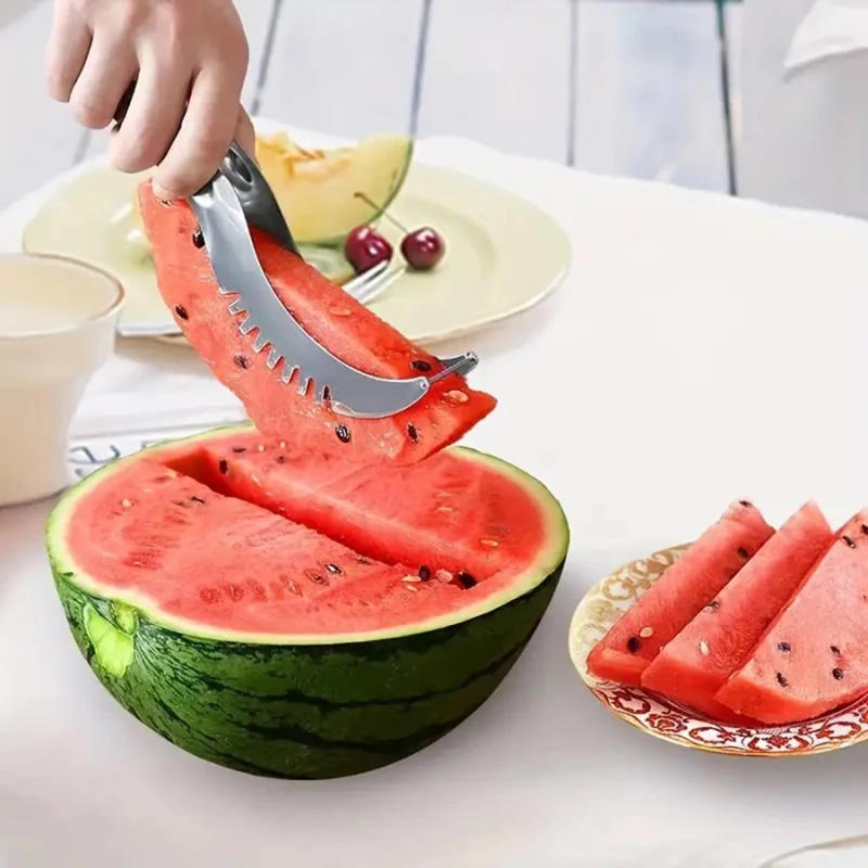 Description Picture 5 of itemWatermelon Artifact Slicing Knife Stainless Steel Knife Corer Fruit And Vegetable Tools Watermelon Clip kitchen Accessories