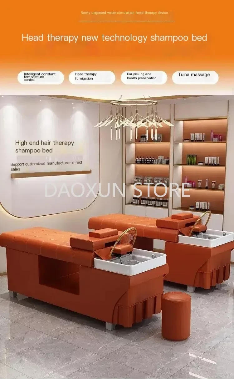 Description Picture 2 of itemHead Spa black Hair Washing Bed Therapy japanese Water Circulation Shampoo Chair Salon Basin cabeceiras Salon Furniture