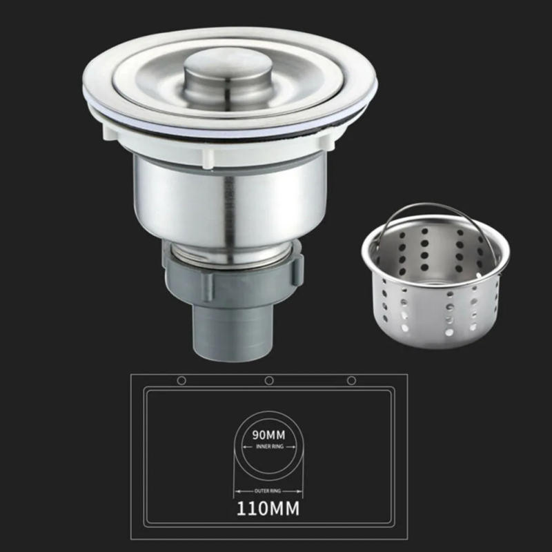 Description Picture 5 of item1Pc Kitchen Sink Waste Strainer Plug Stainless Steel Drain Filter Basket Sink Strainer Sewer Pipe Replacement Accessories
