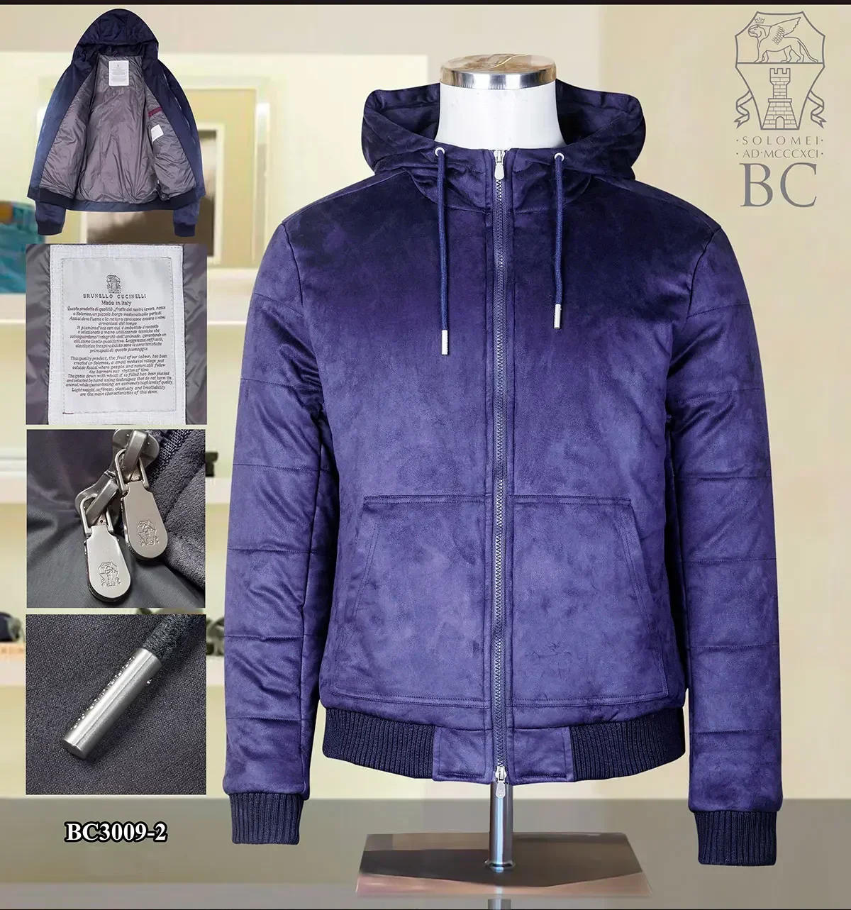 Description Picture 5 of itemBILLIONAIRE OECHSLI Jacket cotton men 2024 Autumn winter New Casual zipper button pocket high quality Coat big size M-4XL