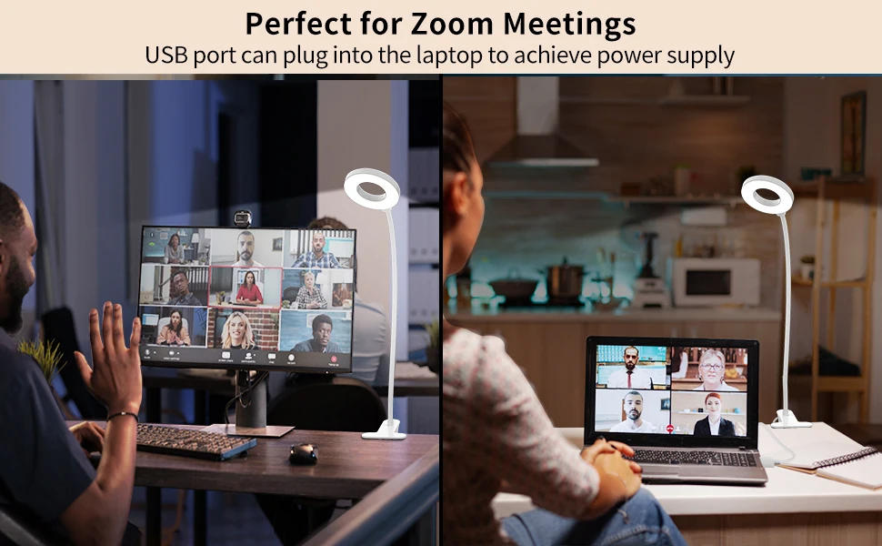 Description Picture 6 of itemLED Desk Lamp with Clamp Dimmable Clip on Reading Book Light 10 Brightness Level 3 Lighting Modes Flexible Study USB Table Lamp