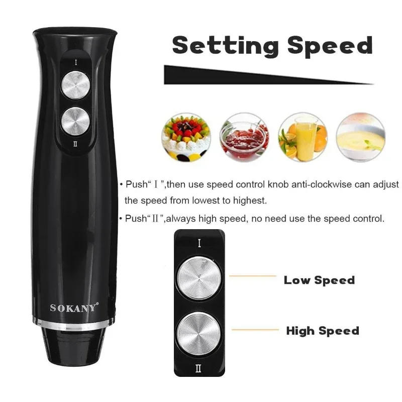 Description Picture 3 of itemElectric Hand Blender 2 Mix Speed Immersion Blender Stainless Steel Stick Food Mixer Juicer Food Processor Vegetable Grinder