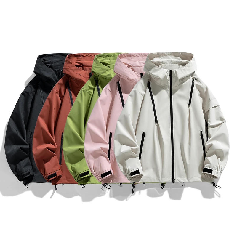 Description Picture 2 of itemMen Jacket Coat Black Windbreaker Trench Plus Size 2024 Oversize Pockets Spring Autumn Hooded Casual Male Thin Softshell Loose