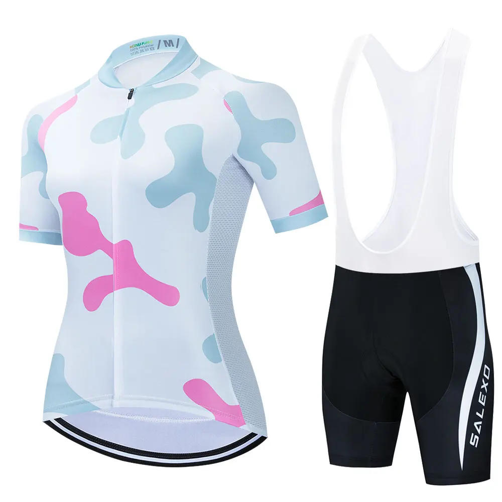 Description Picture 4 of item2023 Team Quick Drying WoMan Summer MTB Cycling Clothing Short Sleeve Outdoor Riding Bike Uniform Breathable Bike Jersey Suit