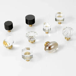 1PC Crystal Knobs of Furniture Cabinet Pulls Brass Kitchen Dresser Cupboard Drawer Knob Door Handle Furniture Hardware