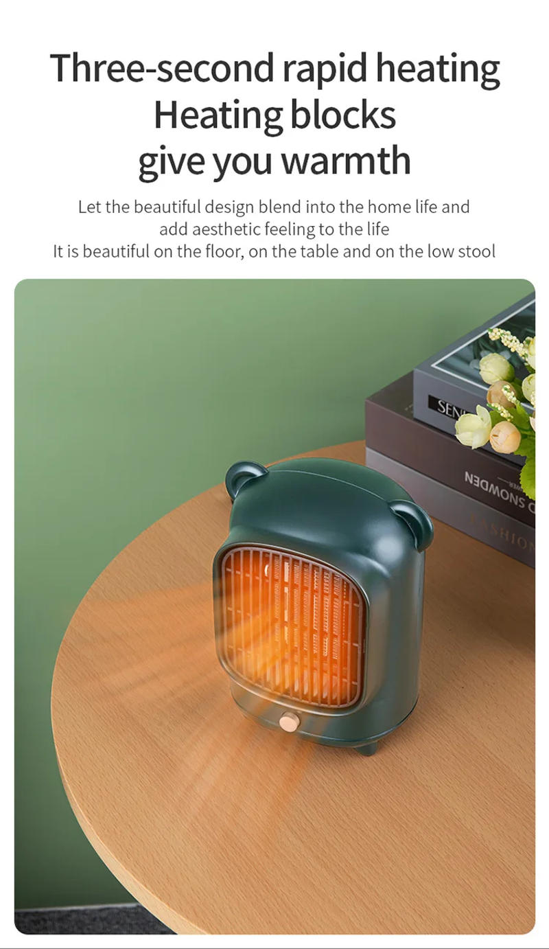 Description Picture 5 of item500W PTC Ceramic Heater Bedroom Office Small Tabletop Electric Heater Heating Fan 35°C Portable Electric Heater for Home