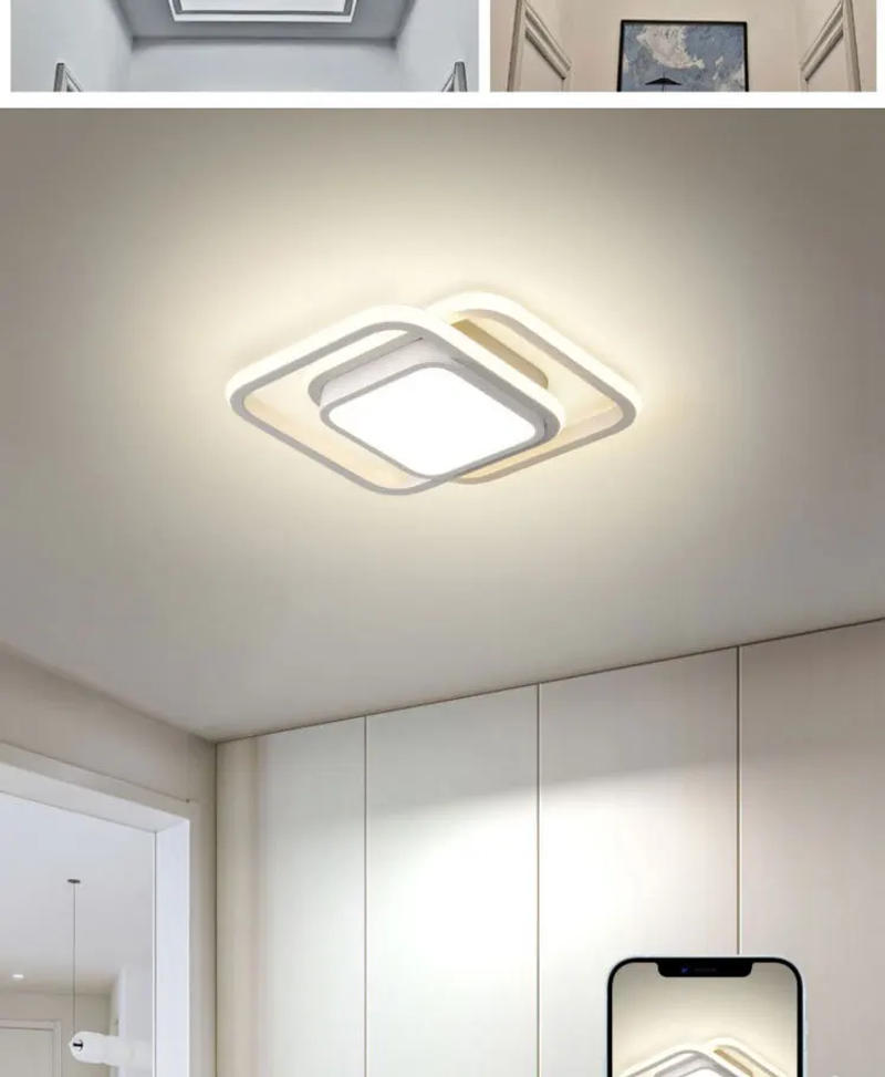 Description Picture 6 of item3 Light Color LED Ceiling Lamp Modern Dimmable Bedroom Chandelier Ceiling Lights For Dining Room Living Room Nordic Aisle Lamp