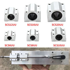 SCS8UU SCS10UU SCS12UU Linear Ball Bearing CNC Router SCS16UU SCS20UU Slide Bushing Block Aluminium Lightweight Guild Rail Shaft