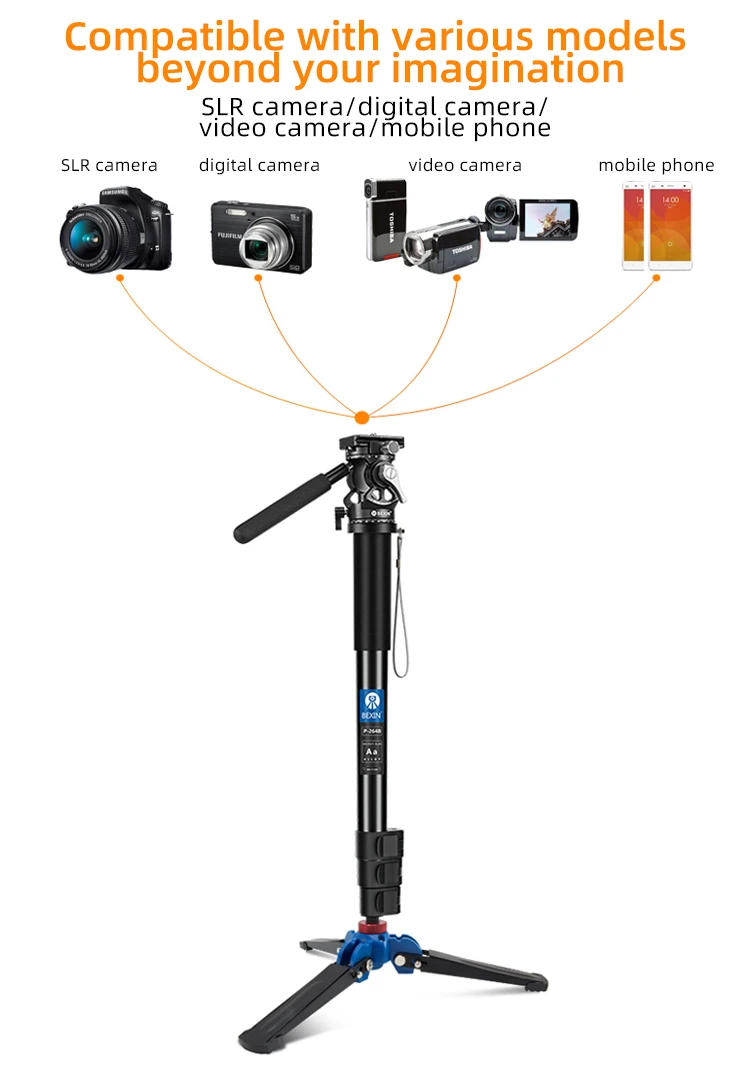 Description Picture 5 of itemBEXIN Lightweight Monopod Aluminium DSLR Camera Tripod Camera Mount Adapter Support Monopod For Nikon Iconic Brand Camera