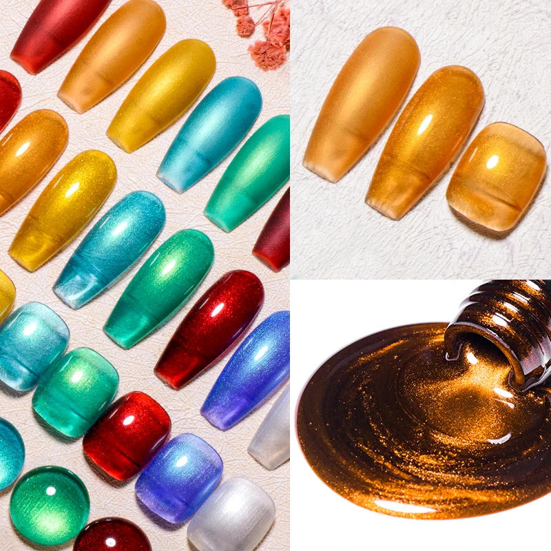 Description Picture 4 of itemMEET ACROSS 8 Colors Mirror Gel Nail Polish Long-lasting Quick-drying Metallic Gold Silver Red Semi Permanent Varnish Nail Art