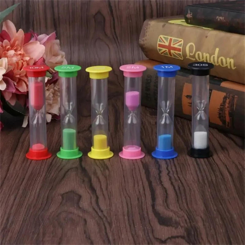 Description Picture 2 of item1/6pcs Sand Timer Colorful Small Hourglass Timer 0.5/1/2/3/5/10 Minutes Sand Clock Timer For Kitchen Kids Room