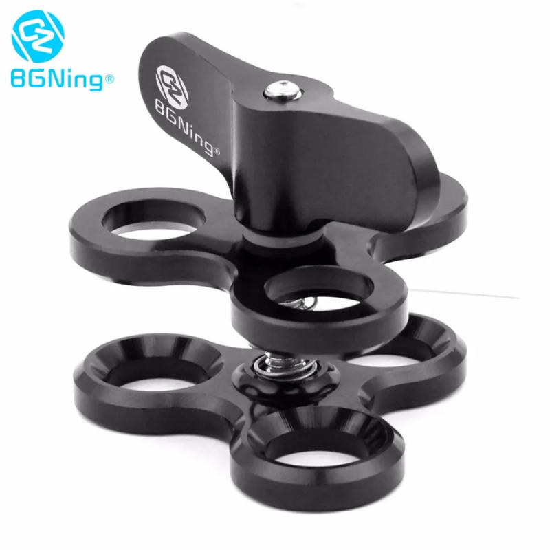 Description Picture 3 of itemCNC Tripod Butterfly Clip Clamp 2 3 Open Hole Diving Light Bracket Connector Ball Head Mount Adapter for Gopro Sports SLR Camera