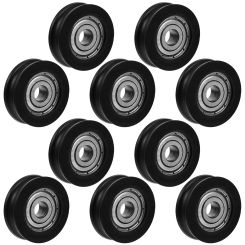 10 Pcs Pulley Garge Through Garage Door Guide Wheel Furniture Window Roller Pulleys Nylon Closet Bearings Sliding Barn U-Groove
