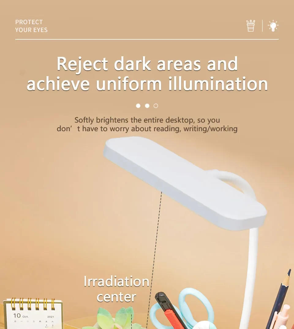 Description Picture 5 of itemLED Desk Lamps Rechargeable Table Lamp Touch Dimmable Eye Protection Light with Pen Holder Night Light Student Reading Light